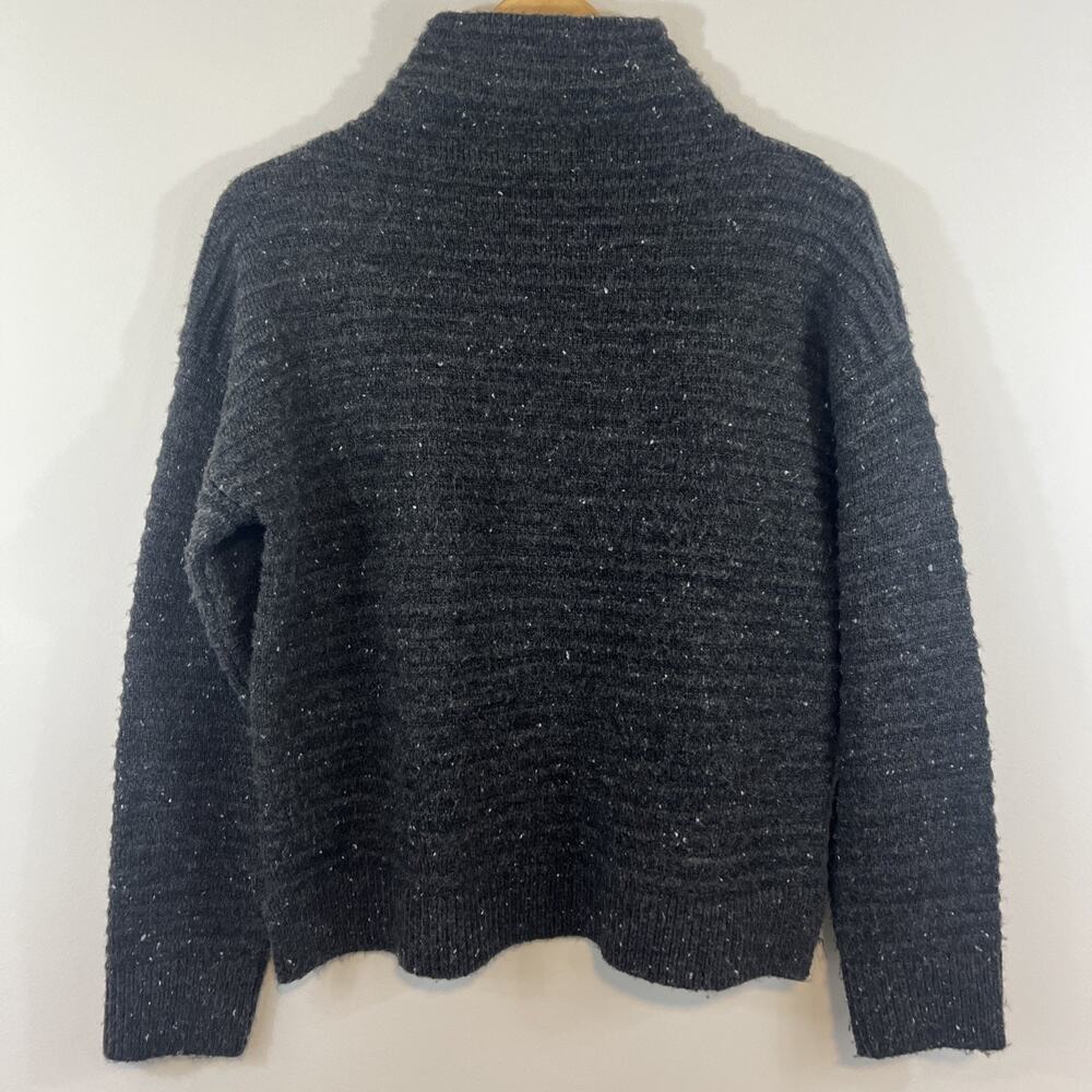Madewell Belmont Donegal Mock Neck Sweater Medium Gray Classic Layering - Picture 3 of 10